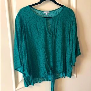 Black and green blouse